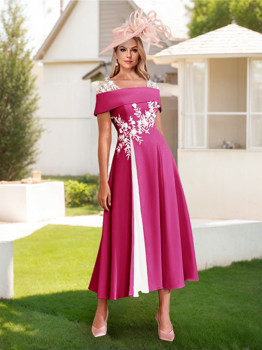 Felicite Fuchsia front view wedding guest dress