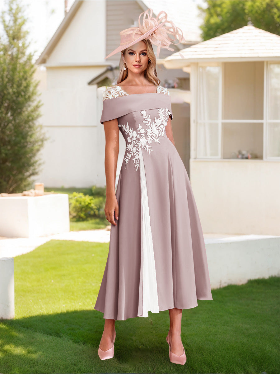 Felicite Mauve front view wedding guest dress
