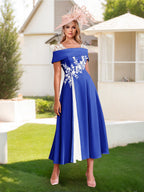 Felicite Royal Blue back view wedding guest dress