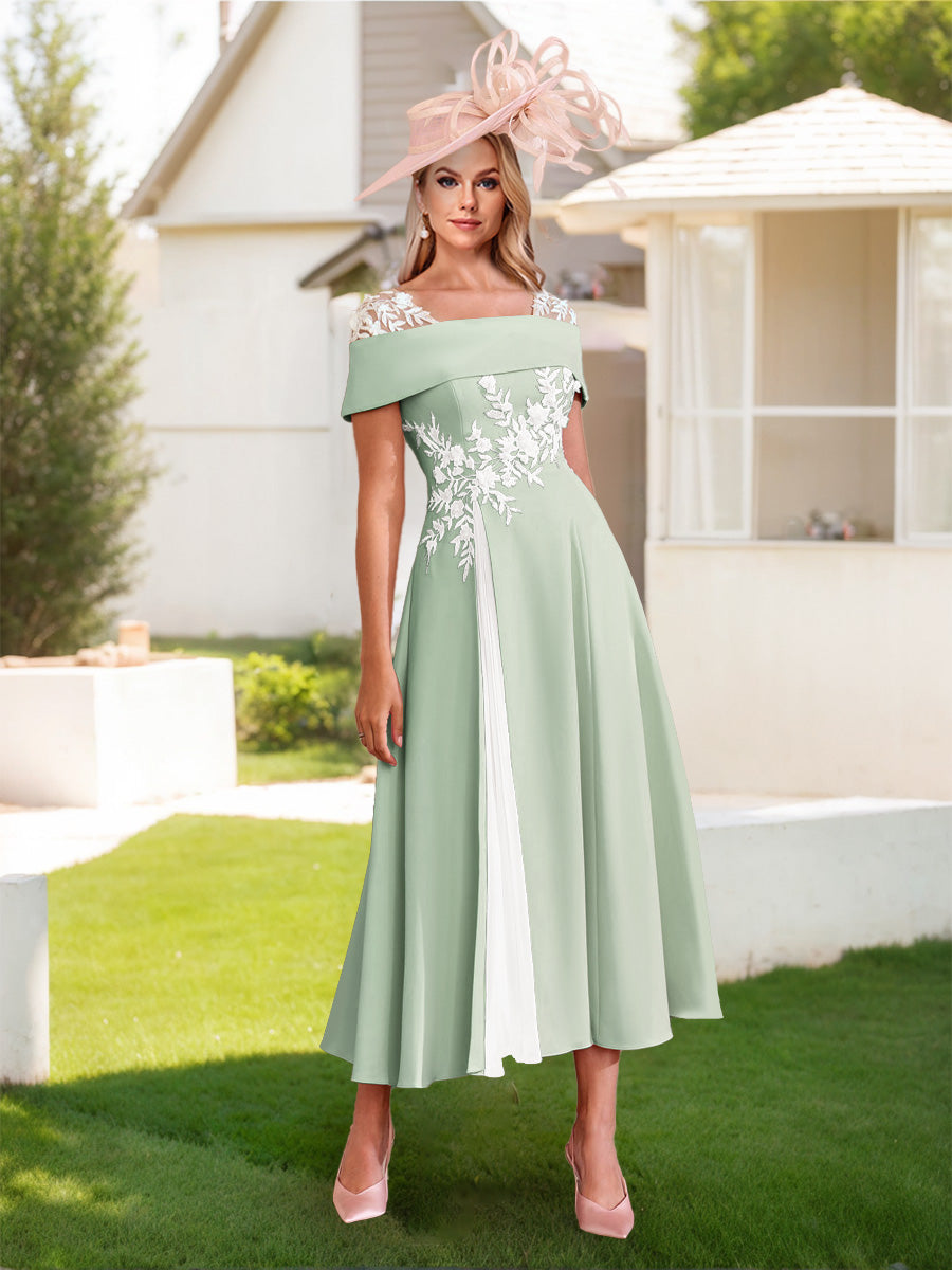 Felicite Sage Green front view wedding guest dress