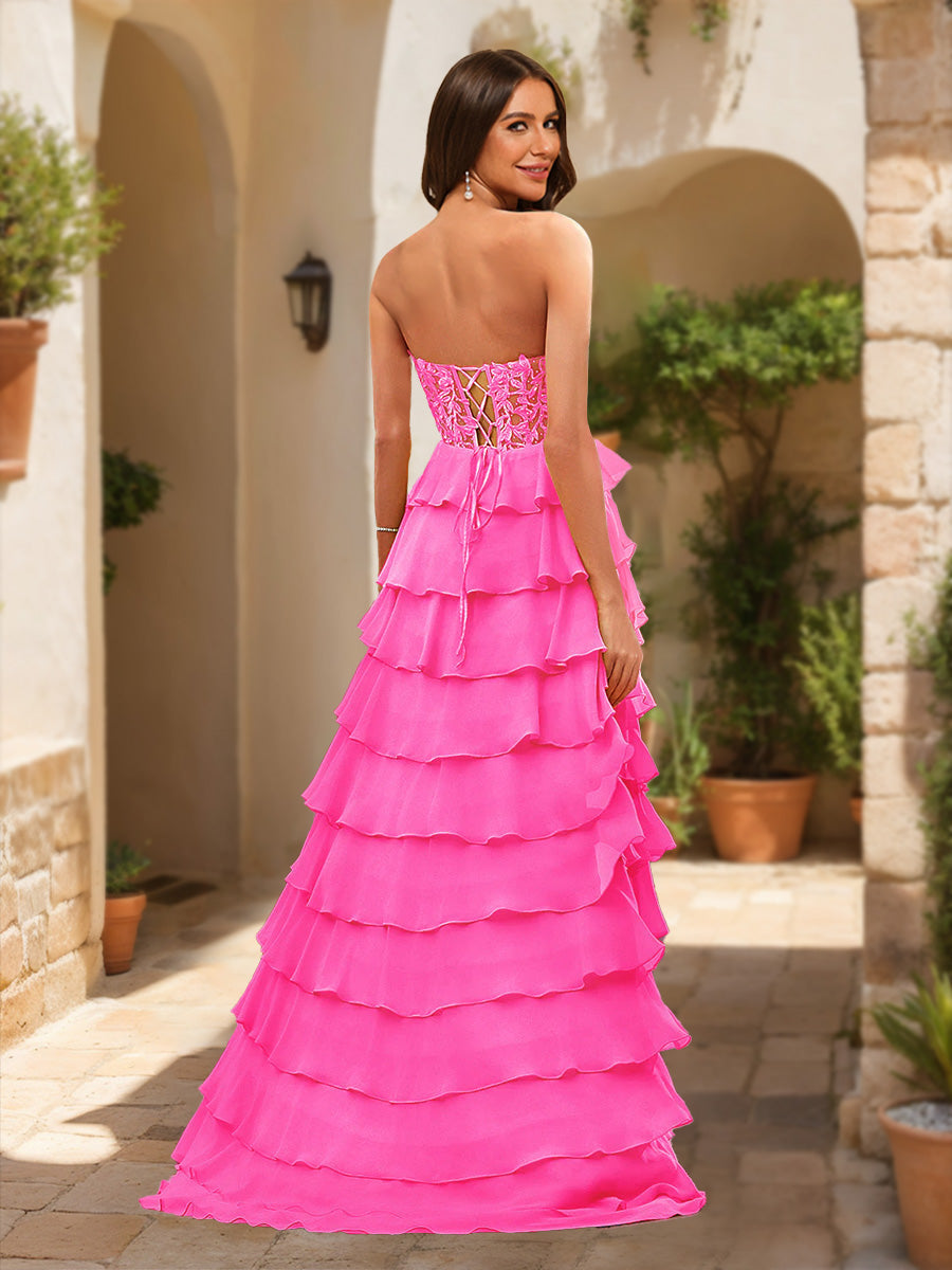 Genevra Clare Hot Pink back view prom dress