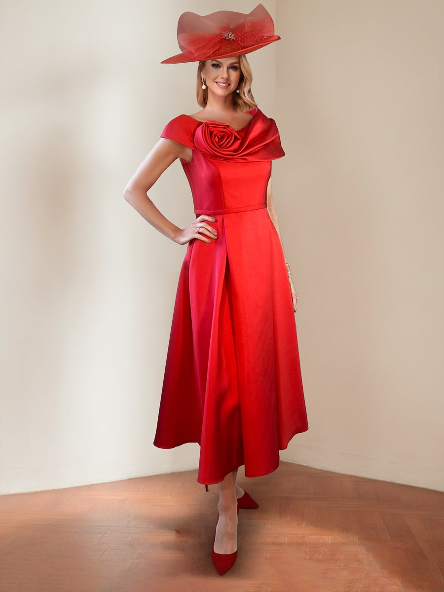 Hanna Elise Fuchsia side view mother of the bride dress