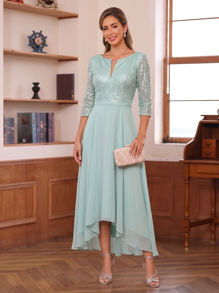 Nerissa Mint Green front view wedding guest dress