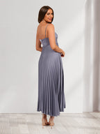 Portia Steel Grey back view wedding guest dress