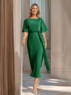 Rosalind Emerald front view wedding guest dress
