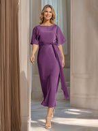 Rosalind Grape front view wedding guest dress