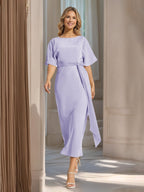 Rosalind Lilac back view wedding guest dress