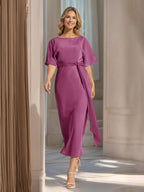 Rosalind Orchid front view wedding guest dress