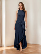 Valeria Mae Navy Blue front view mother of the bride dress