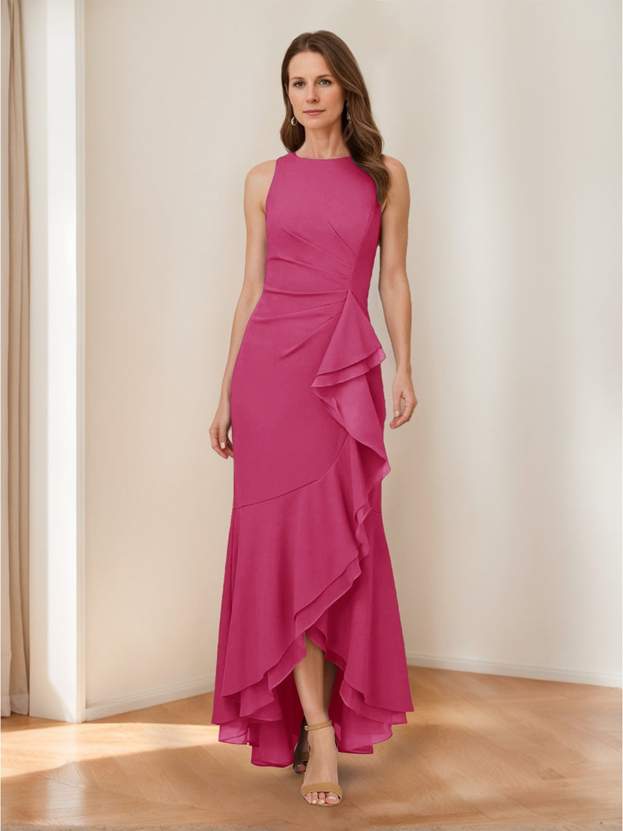 Selene Hart Fuchsia front view wedding guest dress