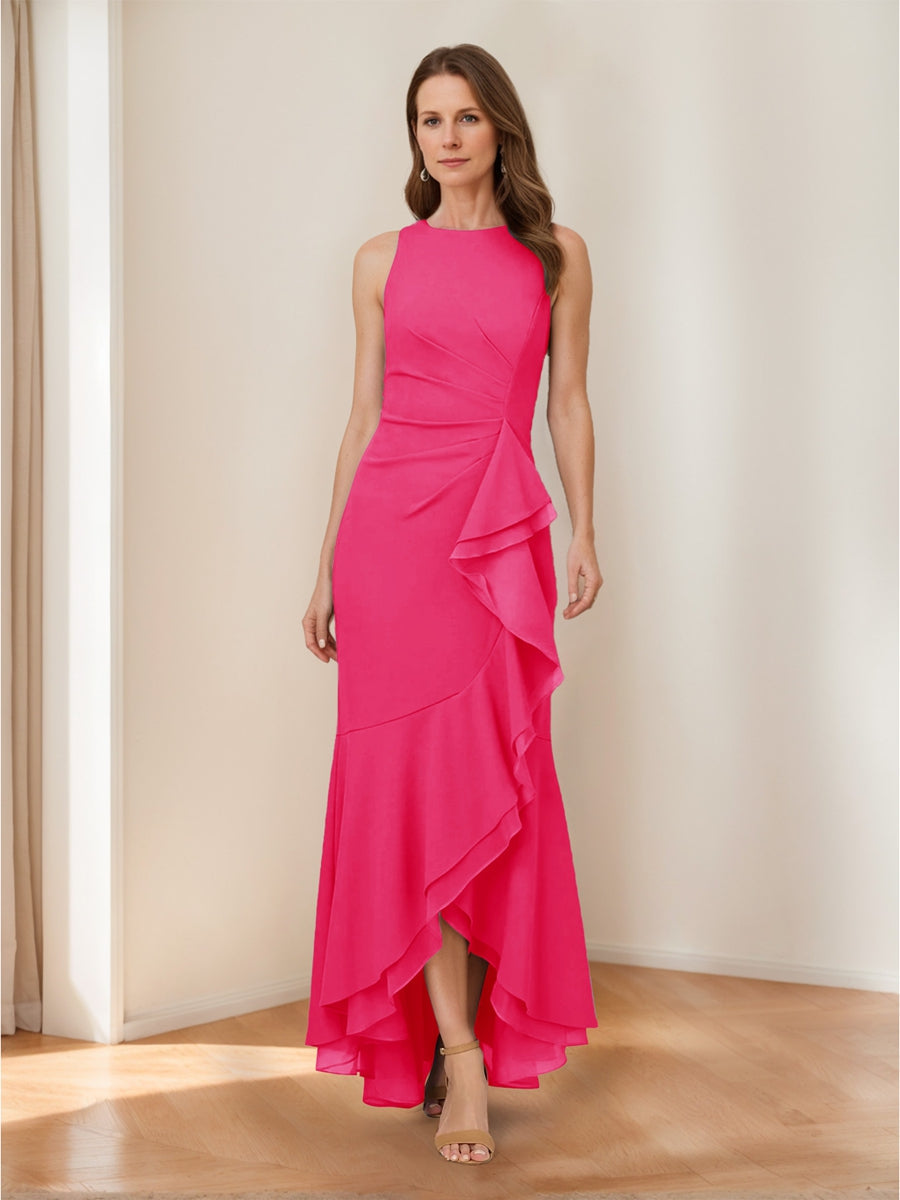 Selene Hart Fuchsia back view wedding guest dress