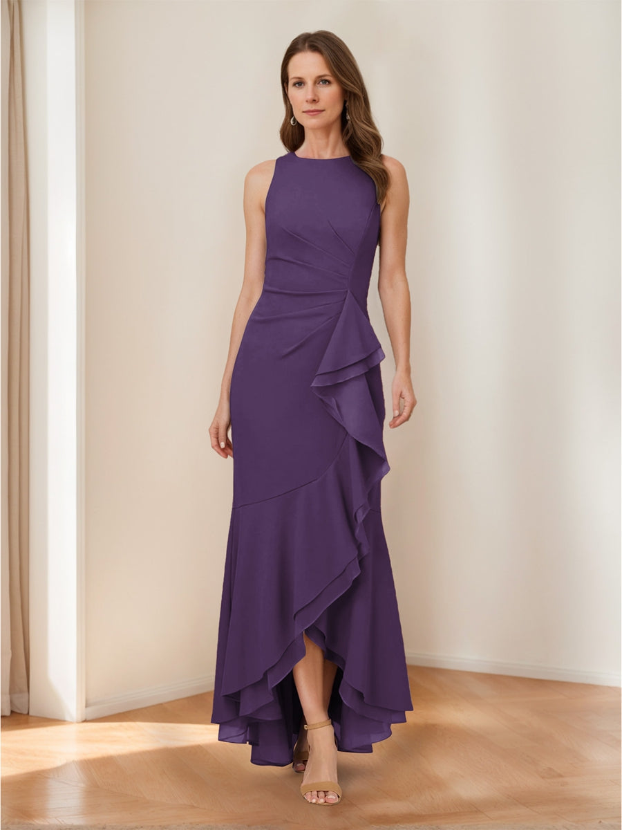 Selene Hart Grape front view wedding guest dress