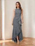 Selene Hart Grey front view wedding guest dress
