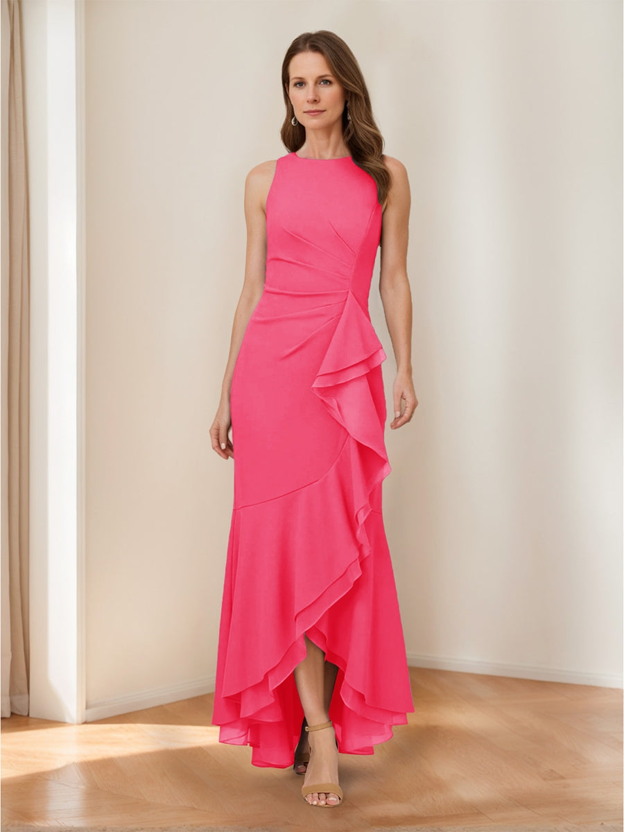 Valeria Mae Hot Pink front view mother of the bride dress