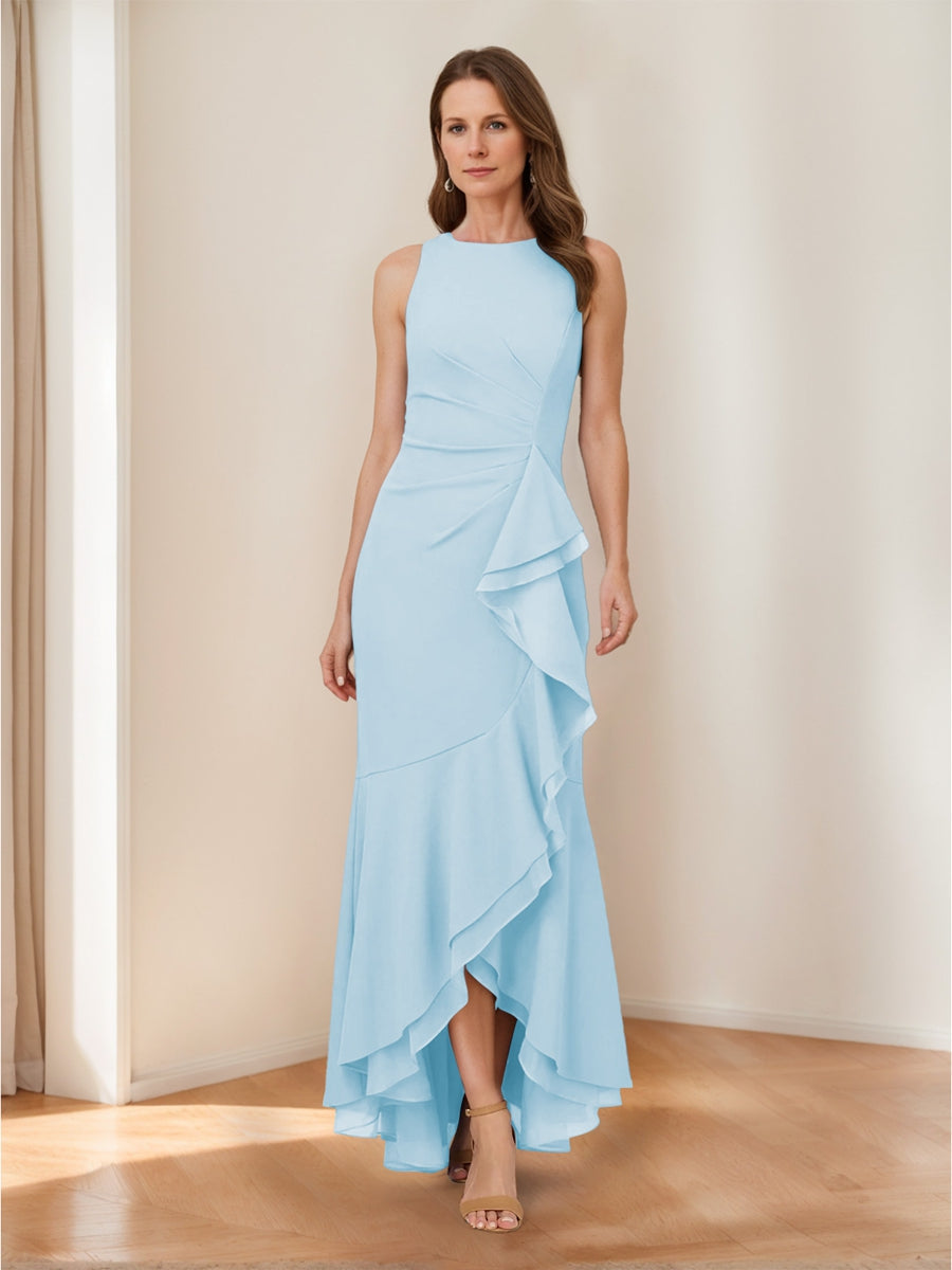 Selene Hart Sky Blue front view wedding guest dress