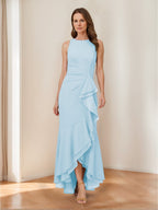 Valeria Mae Sky Blue front view mother of the bride dress