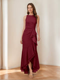 Selene Hart Burgundy front view wedding guest dress