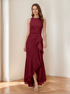 Selene Hart Burgundy front view wedding guest dress