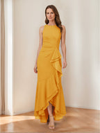Selene Hart Gold front view wedding guest dress