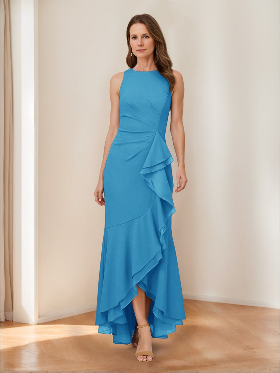Selene Hart Ocean Blue front view wedding guest dress