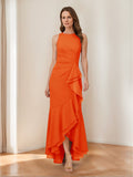 Selene Hart Orange front view wedding guest dress