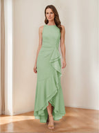 Selene Hart Sage Green front view wedding guest dress