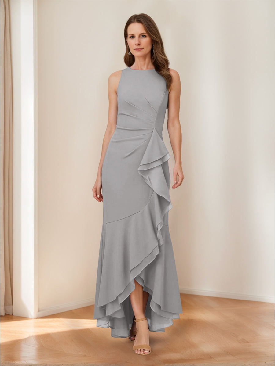 Selene Hart Silver front view wedding guest dress