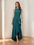 Selene Hart Teal front view wedding guest dress