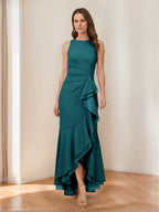 Selene Hart Teal front view wedding guest dress