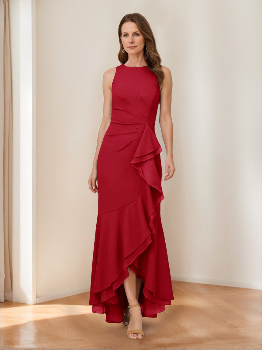Valeria Mae Burgundy back view mother of the bride dress
