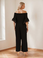 Hestia Black back view wedding guest dress