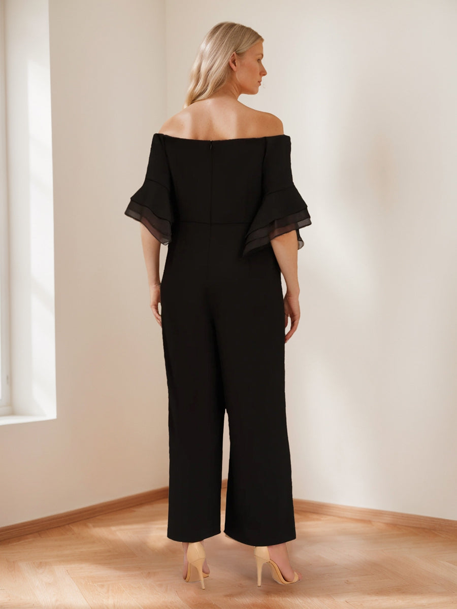 Hestia Black back view wedding guest dress