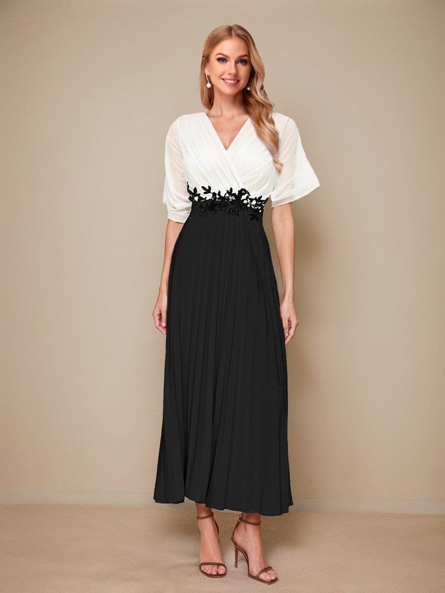 Daria Black front view wedding guest dress