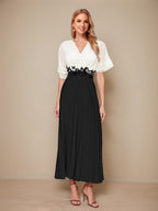 Daria Black front view wedding guest dress