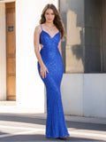 Floriane June Royal Blue front view prom dress