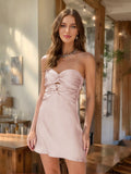 Cressida blush front view homecoming dress