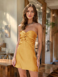 Cressida gold front view homecoming dress