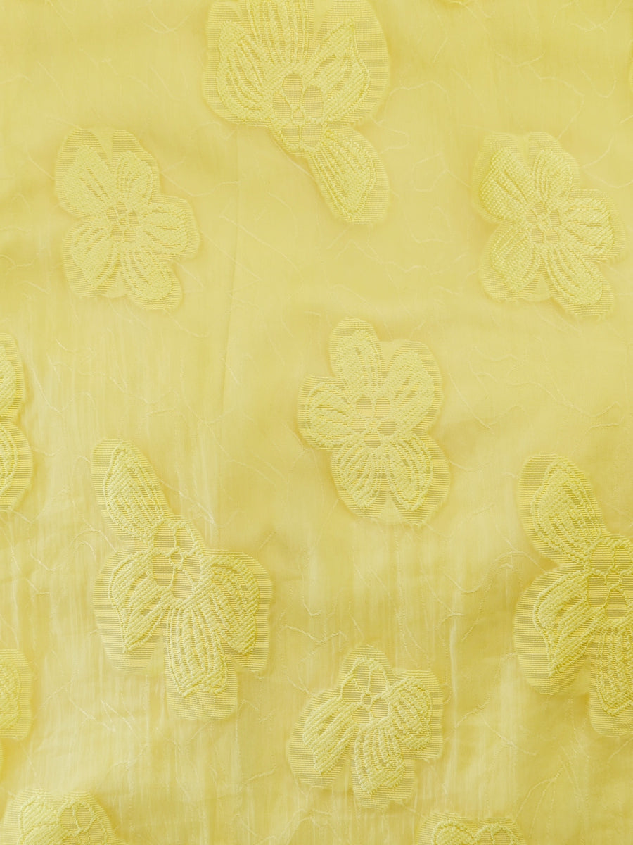 Rowena yellow fabric detail homecoming dress