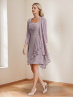 Quilla Steel Blue side view wedding guest dress