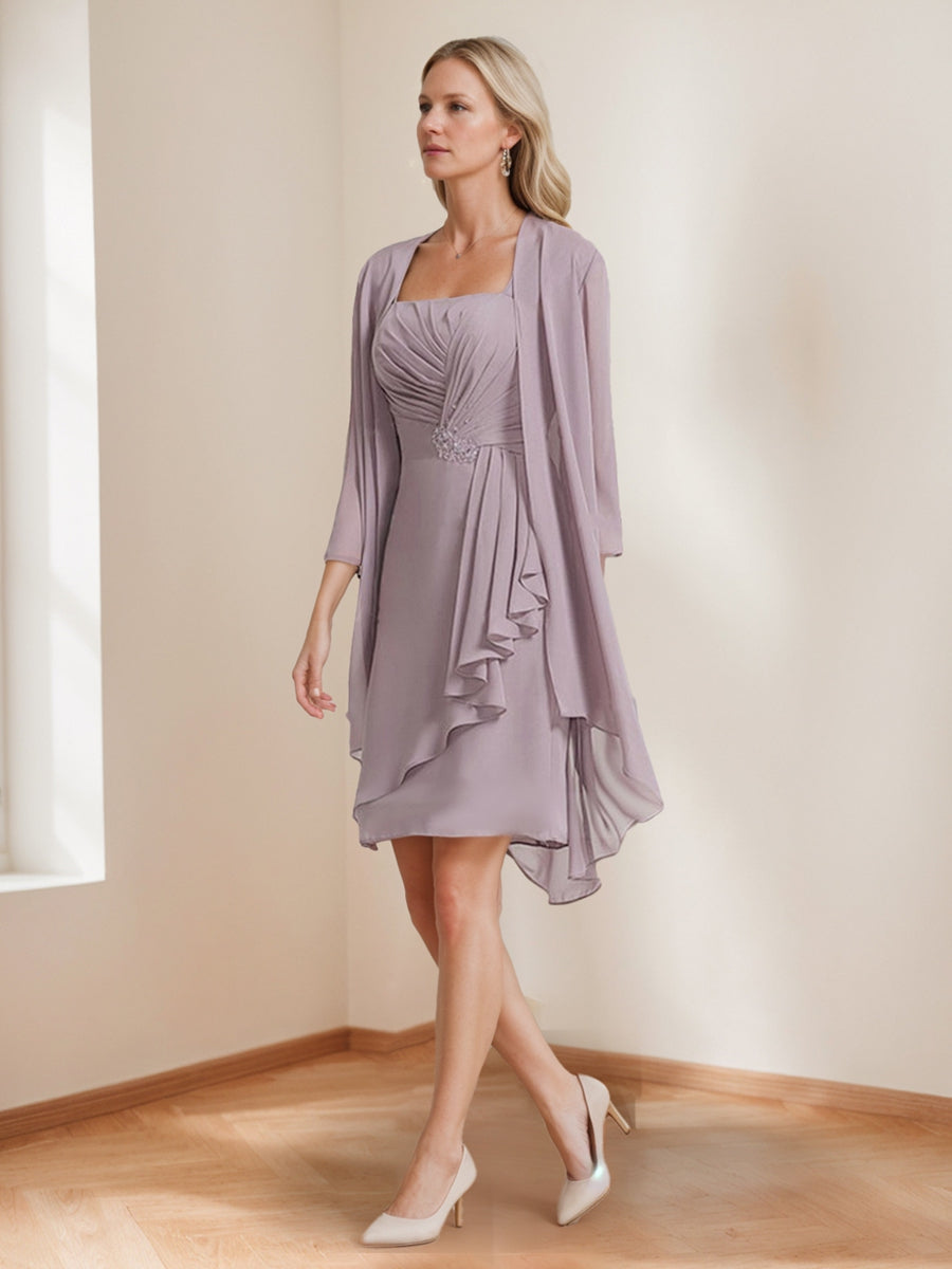 Quilla Steel Blue side view wedding guest dress