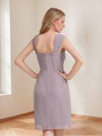 Quilla Steel Blue bodice detail wedding guest dress