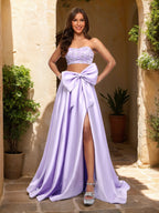 Xanthe Belle Lilac front view prom dress