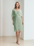 Isla Elise Sage Green front view mother of the bride dress
