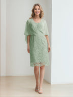 Isla Elise Sage Green front view mother of the bride dress