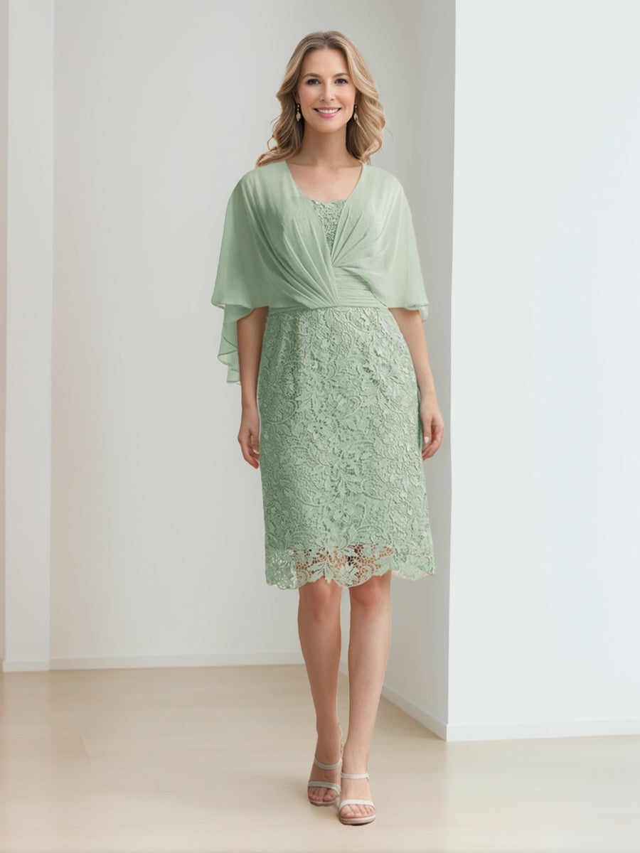 Isla Elise Sage Green front view mother of the bride dress