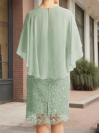 Isla Elise Sage Green side view mother of the bride dress