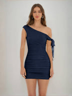 Jessamine navy blue front view homecoming dress