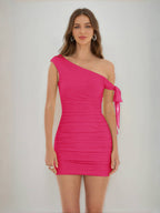 Jessamine hot pink front view homecoming dress