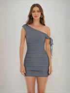 Jessamine grey front view homecoming dress