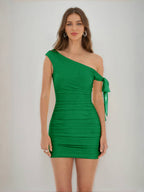 Jessamine forest green front view homecoming dress